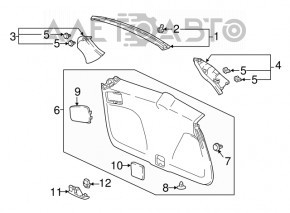 Honda CRV 17-22 black left trunk lid trim