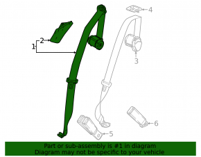 Seat belt 2 row rear right with squib Chevrolet Equinox EV 24-26 black