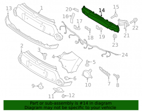Rear bumper reinforcement Kia Soul 14-16 prerest