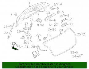 Left trunk lid hinge spring for Audi A4 B8 08-16