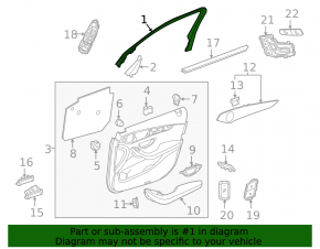 Door frame inner front left Mercedes C-class W205 15-21