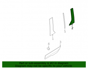 Door trim, rear right side, Ford Transit Connect MK2 13-23 passenger
