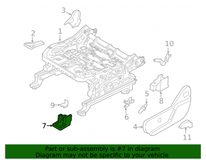 Black front right driver's seat runner plug for Ford Ecosport 18-22
