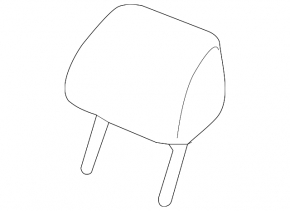 Rear left headrest, 2nd row, VW Jetta 19-26, black leather