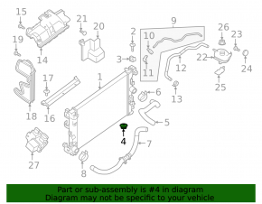 Lower left radiator support for Nissan Ariya 23-25 tires