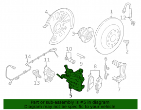 Rear left brake caliper assembly for Audi Q3 83A 19-25 electric