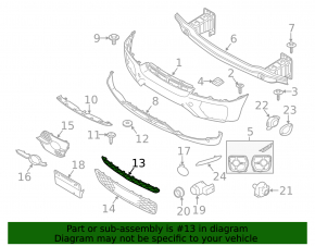 Front bumper grille upper BMW X5 E70 07-13