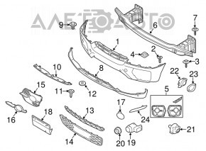Front bumper grille upper BMW X5 E70 07-13