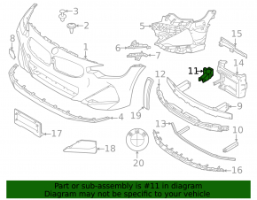 Right front bumper lower reinforcement mount for BMW 4 Series G22 G26 2021-25 (without M4). Bumper support, 2023-25, bumper support, M340i, 2022-25