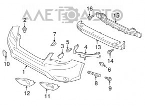 Bumper-headlight mount left Subaru Forester 14-18 SJ