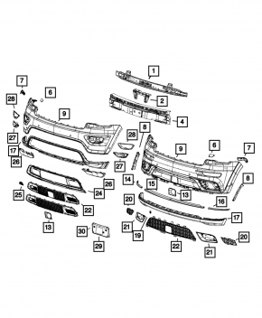 Front bumper molding left Jeep Grand Cherokee WK2 17-21