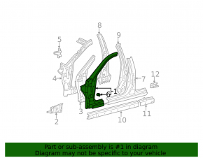 Lexus ES300 ES330 silver front left quarter panel with center pillar