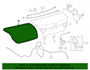 Toyota Camry V55 15-17 trunk lid seal (USA)