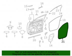 Front left door seal for Lexus NX 22-25