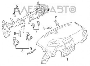 Nissan Leaf 11-12 beige dashboard without airbag