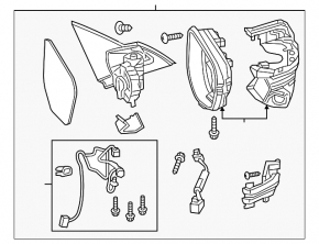 Side mirror left Honda Civic X FC 16 5 pins, heated, black