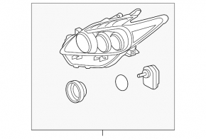 Toyota Prius 30 10-11 front left headlight assembly (pre-restored LED)