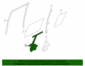 Window lifter with motor rear right Nissan Leaf 13-17