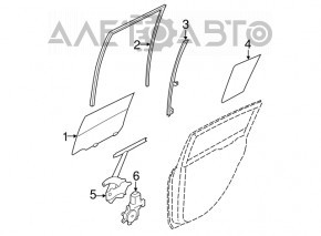 Window lifter with motor rear right Nissan Leaf 13-17