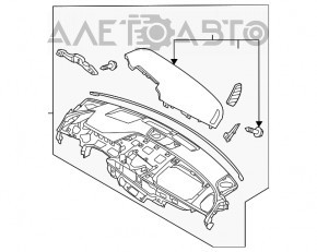 Dashboard front panel with AIRBAG Hyundai Sonata 20-23 beige