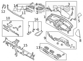 Dashboard front panel without AIRBAG Hyundai Sonata 20-23 beige