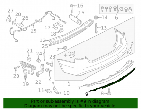 Rear bumper lip trim Audi A4 B8 13-16 rest sedan S-Line