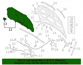 Audi A4 B9 17-25 Hood Insulation
