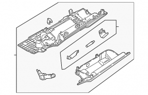 Glove box, glove compartment Audi A5 F5 17- black, scratch