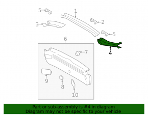 Left Trunk Door Trim Subaru Impreza WRX GH 09-14 5d Black, Scratch