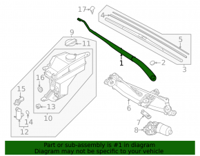 Right wiper arm for Kia EV6 22-24