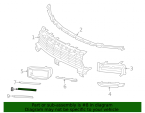 Left fog light frame for Porsche Cayenne 19-23 sport, structure