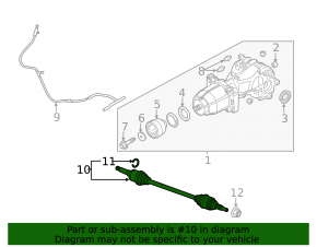 Drive axle rear left Ford Escape MK3 13-19 rusty