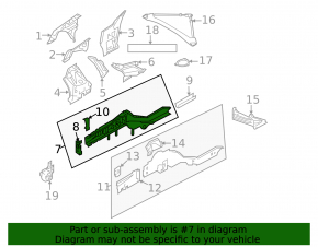 Side member front right Infiniti G25 G35 G37 4d 06-14