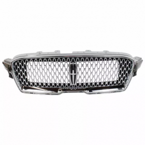 Radiator grille Lincoln MKZ 17-20 chrome, with emblem, chrome, sand