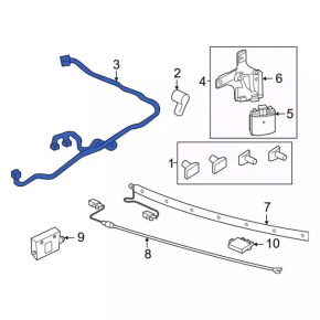 Wiring of rear bumper Ford Explorer 20 - under the parking brake and opening by foot