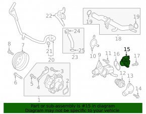 Mazda CX-9 Coolant Temperature Sensor Housing 16-23 with Sensor