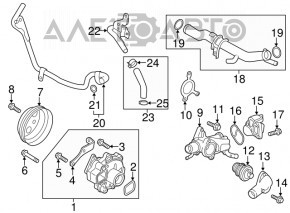 Mazda CX-9 Coolant Temperature Sensor Housing 16-23 with Sensor