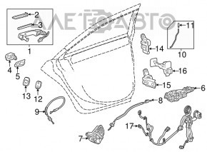 Cadillac CTS 14-19 chrome rear right outer handle cap