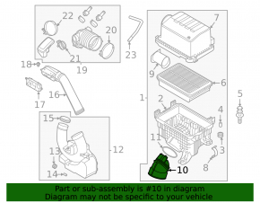 Air duct for angle filter Kia Forte 19-24 2.0
