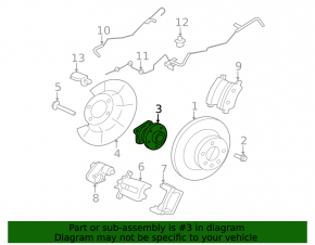 Rear left hub Volvo S60 11-18 AWD