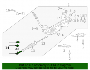 Steering tip left Subaru Outback 20- CTR