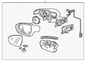 Side mirror right Chevrolet Bolt 17-19