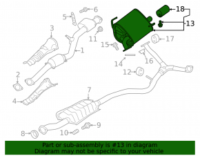 Muffler rear part barrel left Subaru Forester 14-18 SJ 2.0