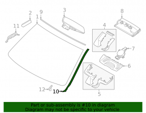 Left windshield molding BMW i4 22-26 black