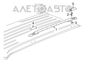 Railing longitudinal right Jeep Patriot 11-17 black
