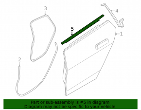 Molding door-glass central rear left BMW i4 22-26 black