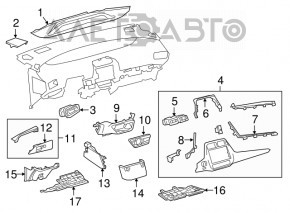 Toyota Prius 50 16-22 Black Front Center Console