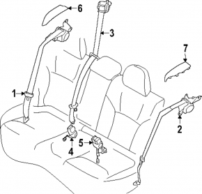 Rear right seat belt for Subaru Forester 25-26