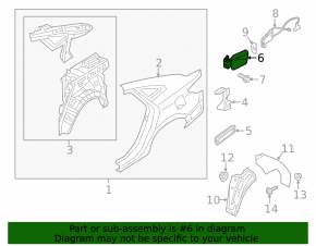 Fuel filler door for the Hyundai Azera 12-17
