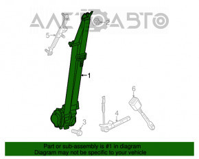 Driver seat belt Dodge Dart 13-16 black